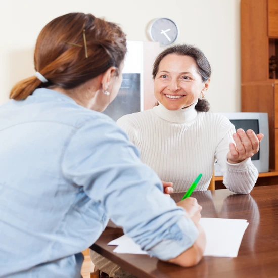 Parent getting information from pediatrician